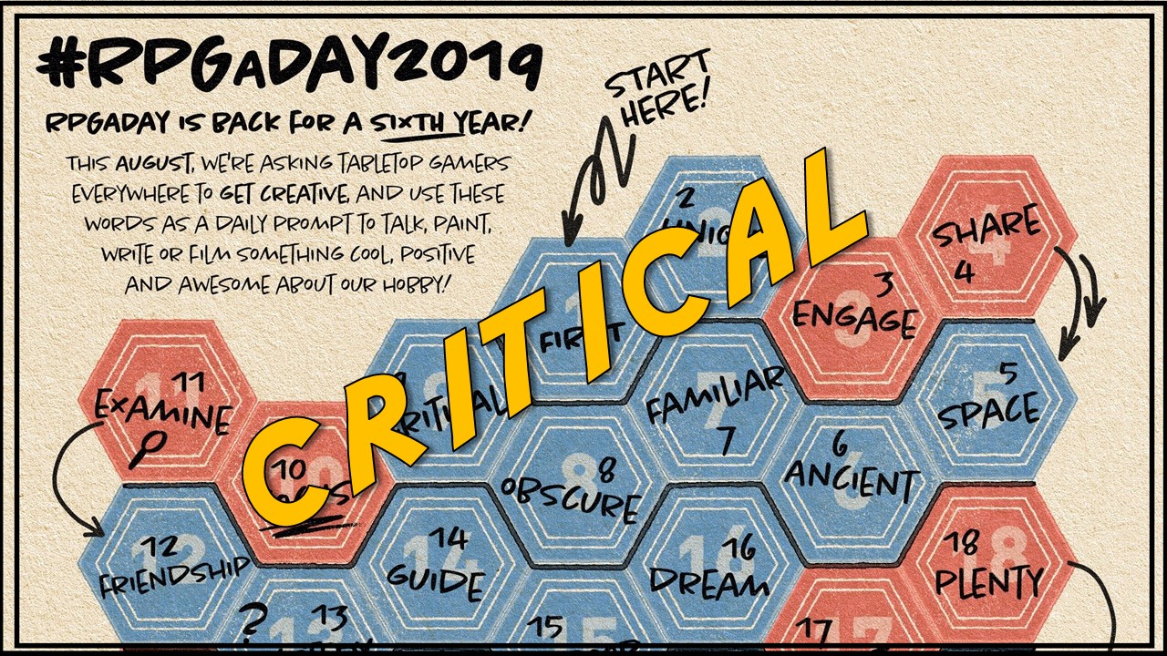 The Dark Dungeon Vaults: Widget Problem - #RPGaDay2019 Day 9: Critical - The prompt for August 9, 2019 for #RPGaDay  is the word 'critical'. This is a busy word with lots going on in the minds  of ...